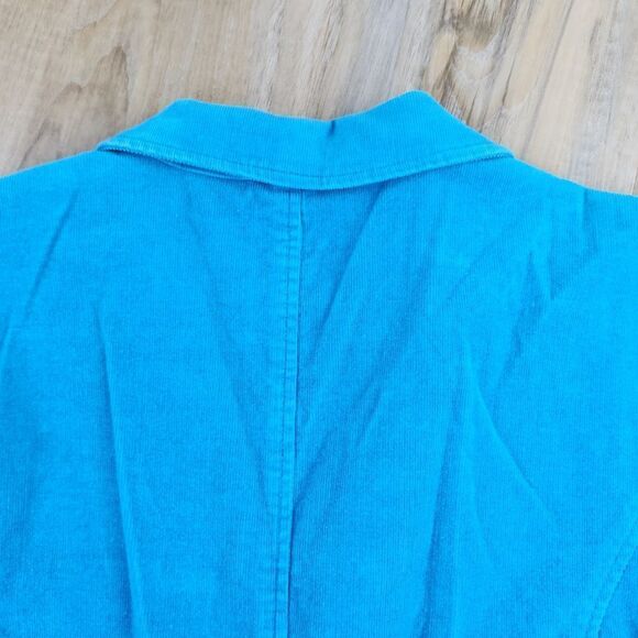 ☔️🔹️D.F.A. New York Turquoise Buttoned Corduroy Blazer Medium - Picture 5 of 10